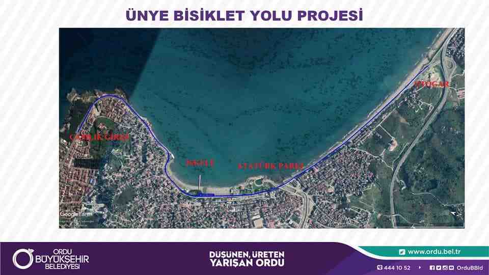 Ünye İlçesine 5 km’lik Bisiklet Yolu